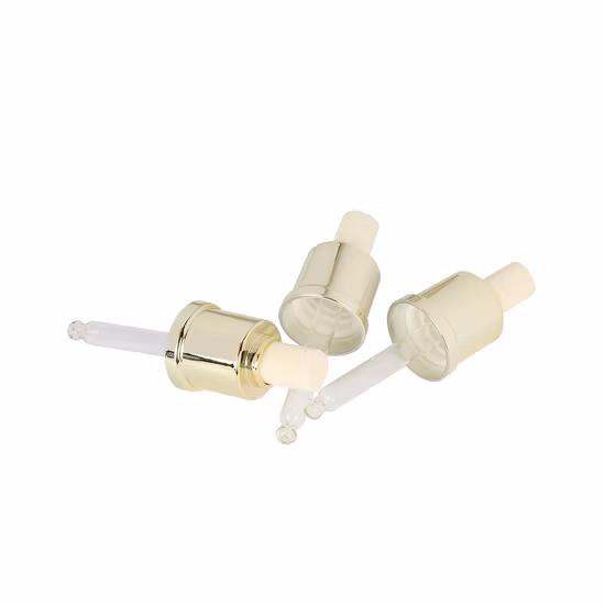 Capuchon en aluminium avec capuchons en caoutchouc de silicone, pipette compte-gouttes utilisée pour les cosmétiques