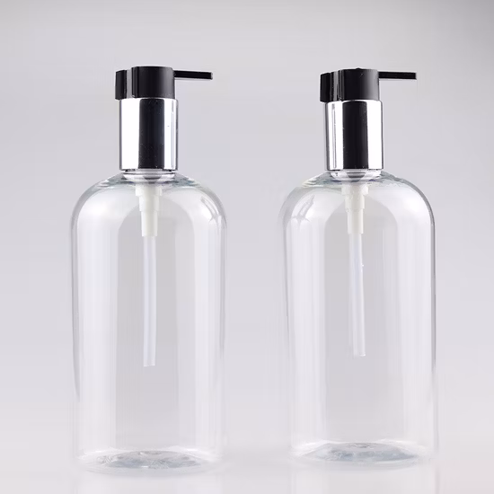 Bouteille en plastique de shampoing cosmétique rond Boston pour animaux de compagnie, vente en gros, 100ml, 300ml, 500ml, en Stock