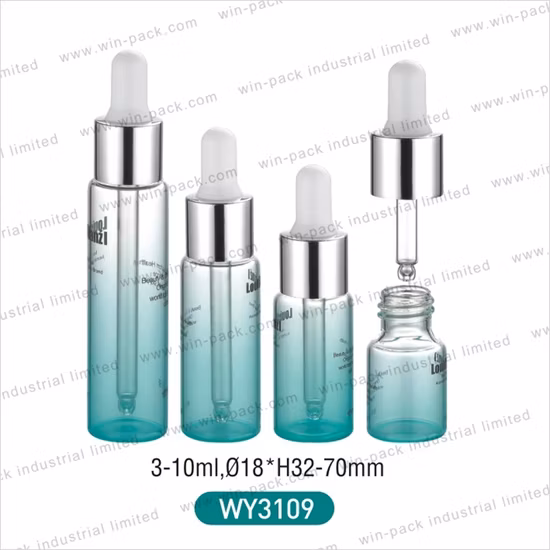 Flacon compte-gouttes d'huile essentielle en verre vert dégradé de 3 ml 10 ml